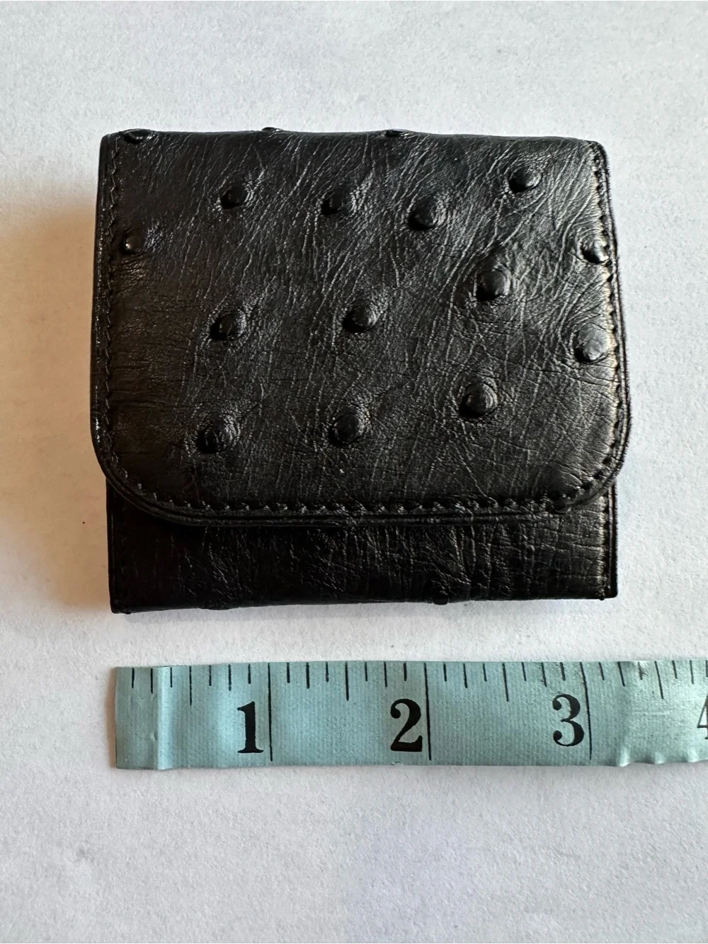 Ostrich NWT leather Mini Wallet Coins/Cash Unisex